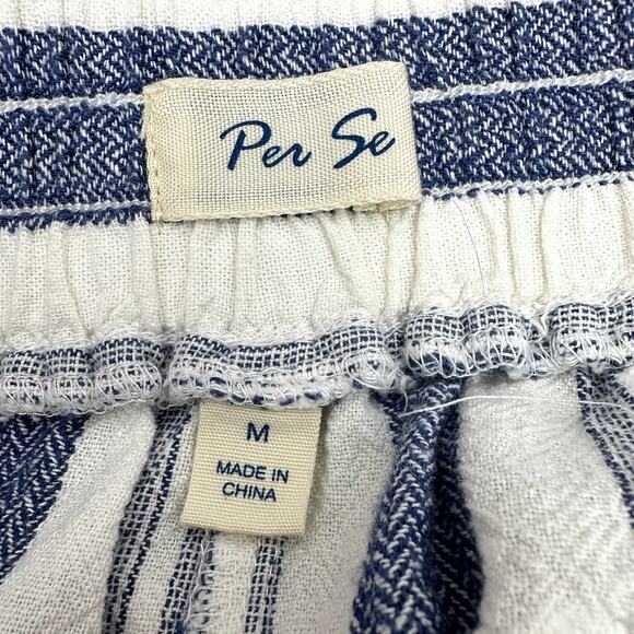 Per Se Striped Linen Blend Shorts - Picture 8 of 9